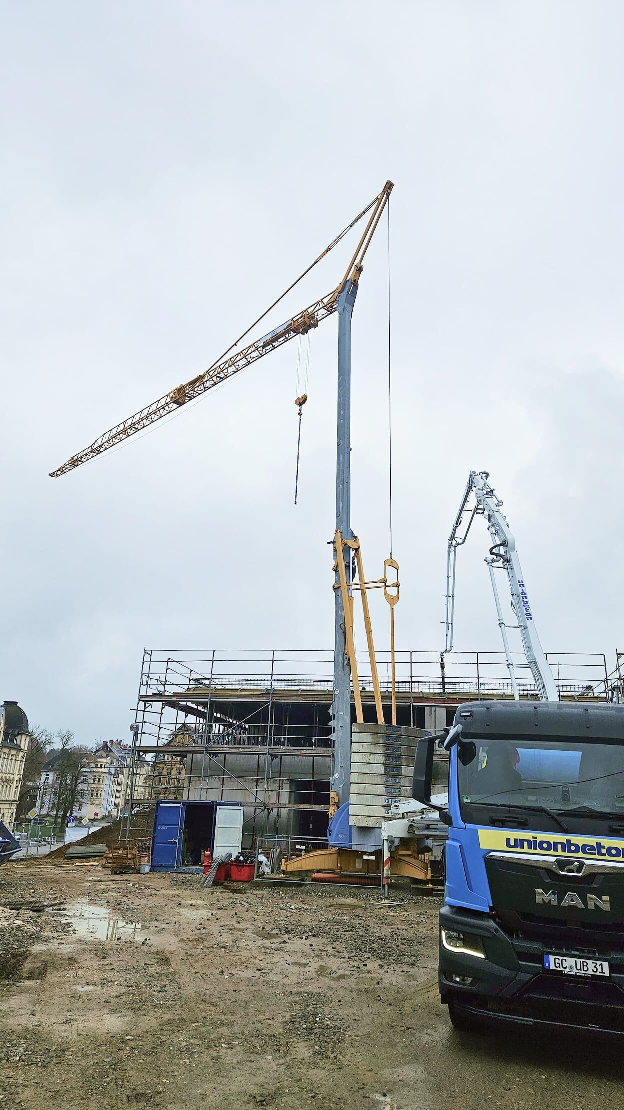 Blick auf die Baustelle im September