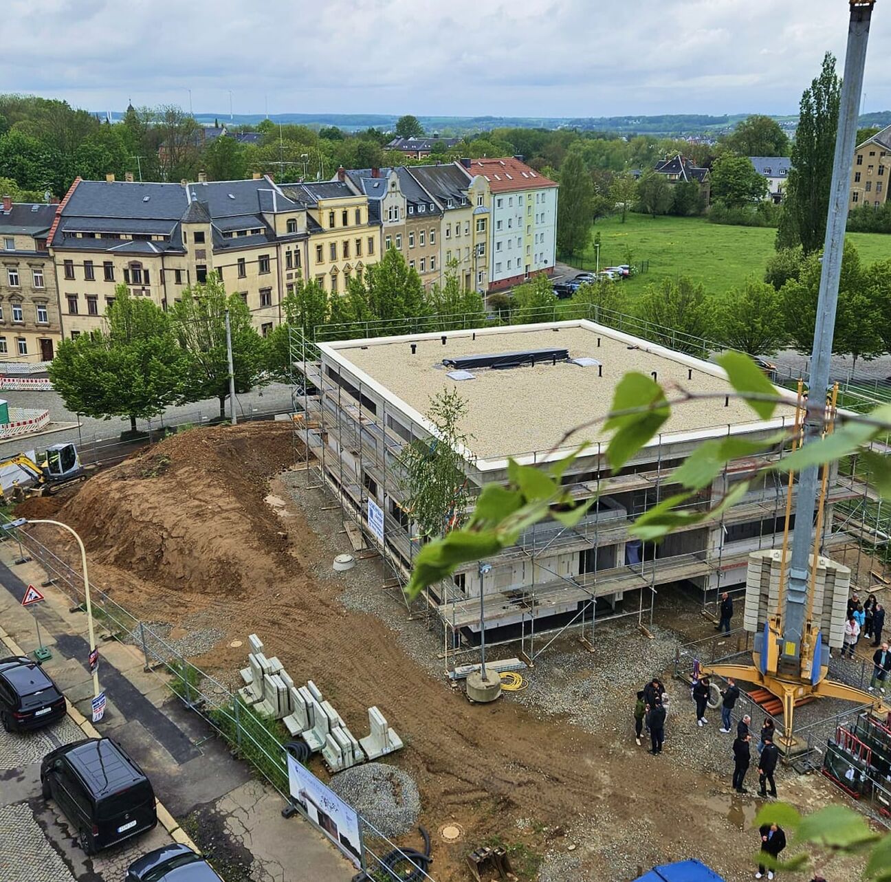 Blick auf die Baustelle im September