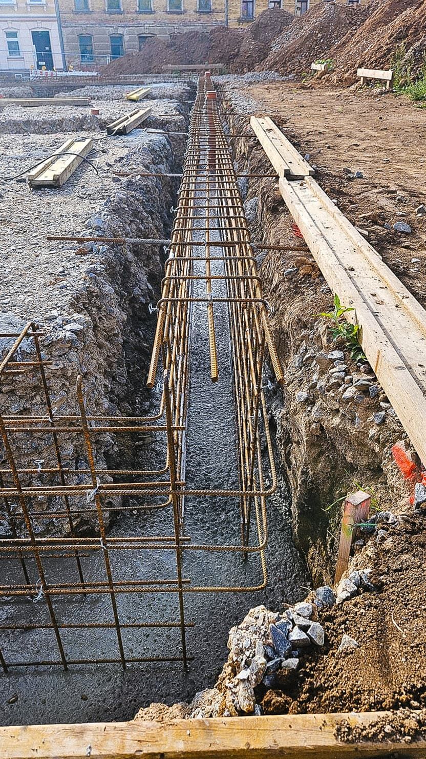 Blick auf die Baustelle im September